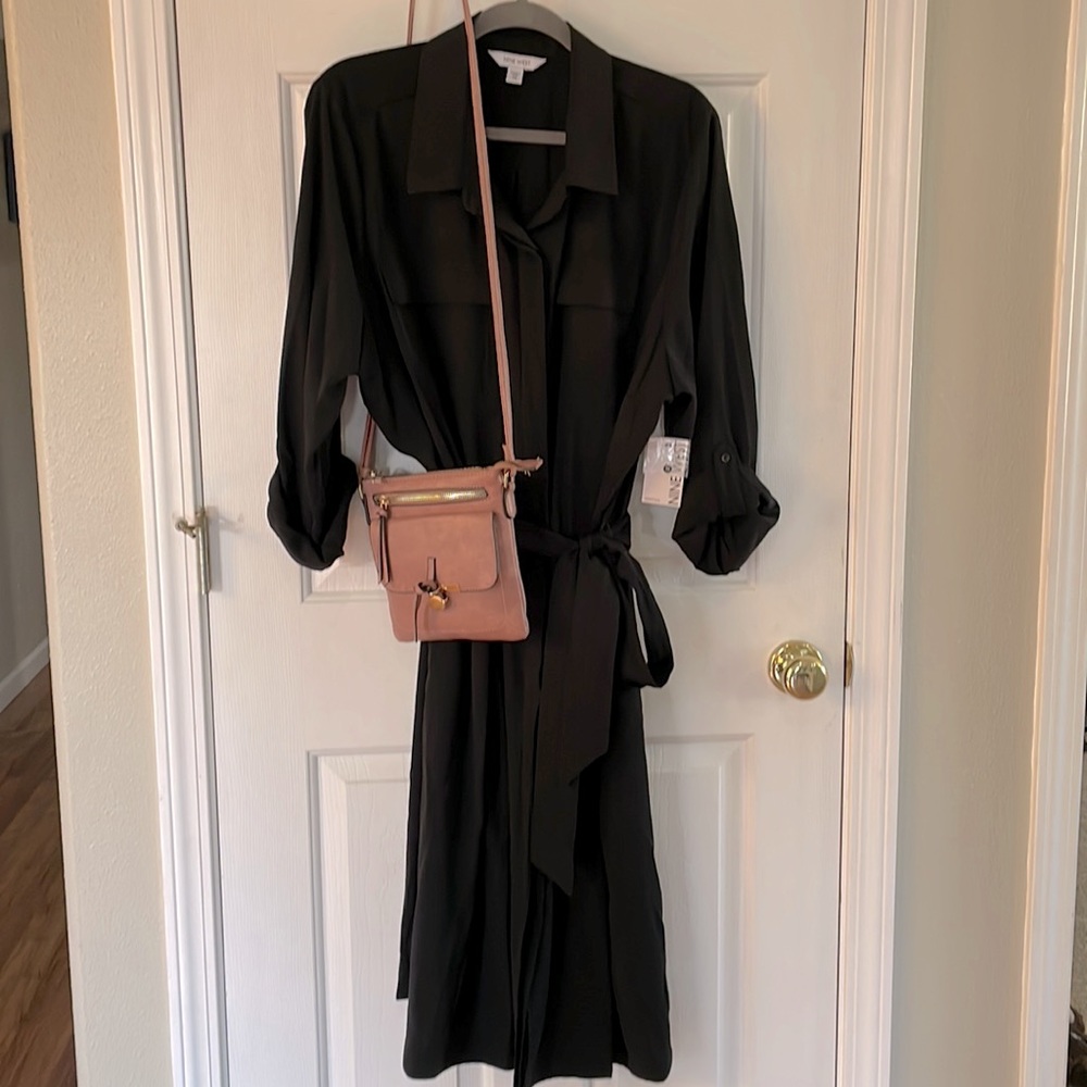 NWT-Nine West Black Midi Shirt Dress 3X